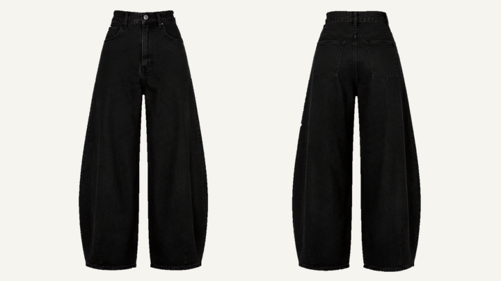 Women's Wide-leg Pants — True Black Overdyed design