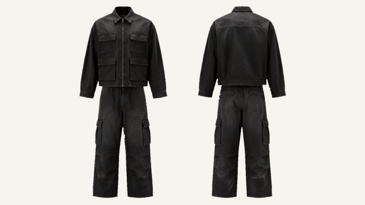 Workwear Jacket — True Black Sun and Seam Fade design