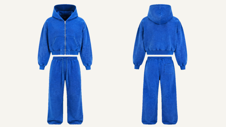 Zip-up Hoodie — Cobalt HSL Master Tonal Mineral Wash design